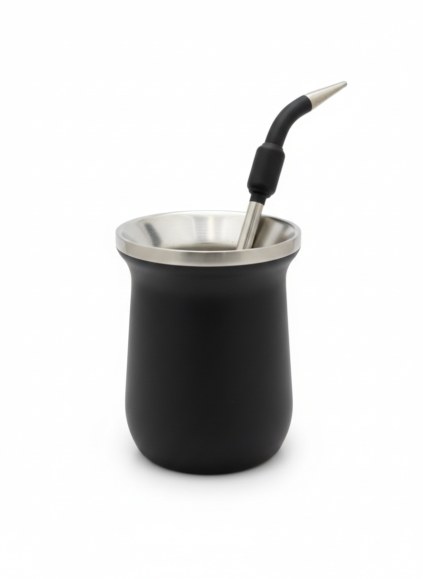 Mate de acero inoxidable Negro