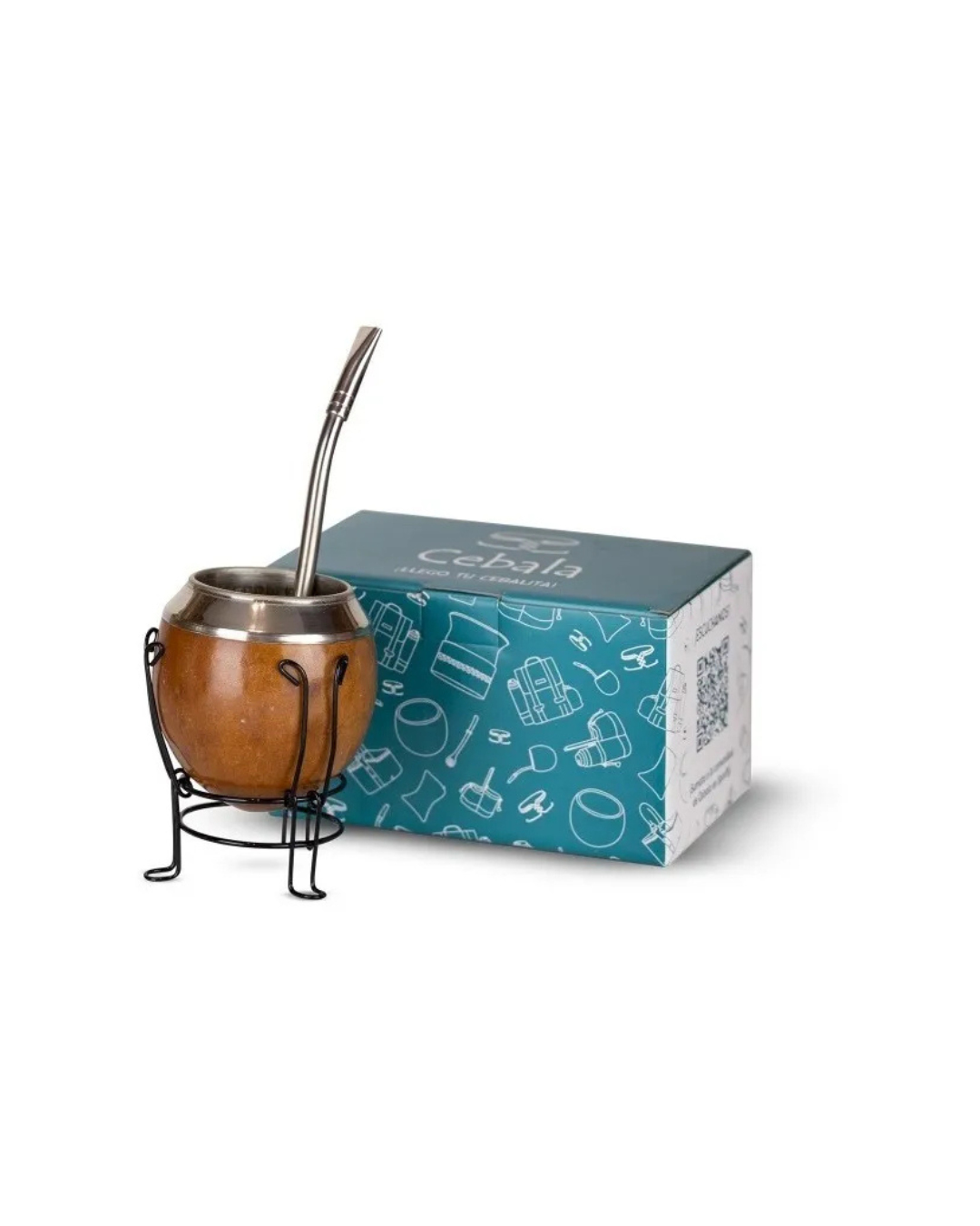 Mate, Bombilla de Alpaca y Posa Mate de Alambre