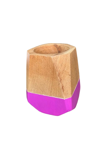 Mate De Algarrobo Hexagonal Rosado