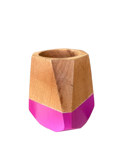 Mate De Algarrobo Hexagonal Rosado