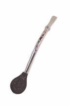 Bombilla de plata cincelada