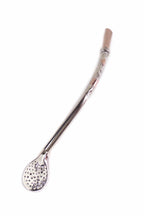 Bombilla de plata y oro cincelada