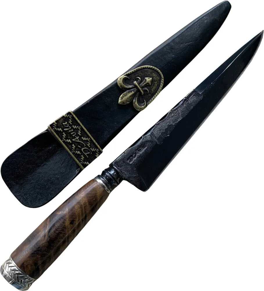 Cuchillo Gaucho Torneado 20cm, acero al carbono, mango de madera