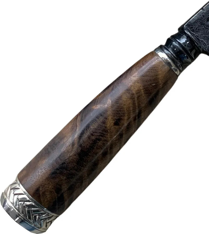 Cuchillo Gaucho Torneado 20cm, acero al carbono, mango de madera